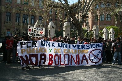 Manifestacin estudiantil contra el Espacio Europeo de Educacin Superior