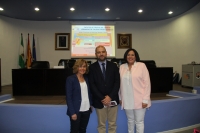 Julia Muoz Molina, Enrique Quesada Moraga y M Dolores Amo momentos antes de la inauguracin de las jornadas